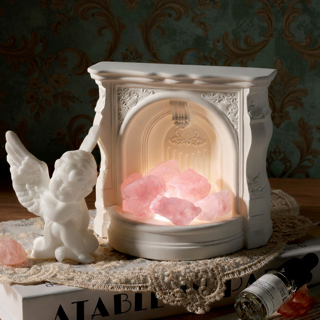 Angel fireplace diffuser stone