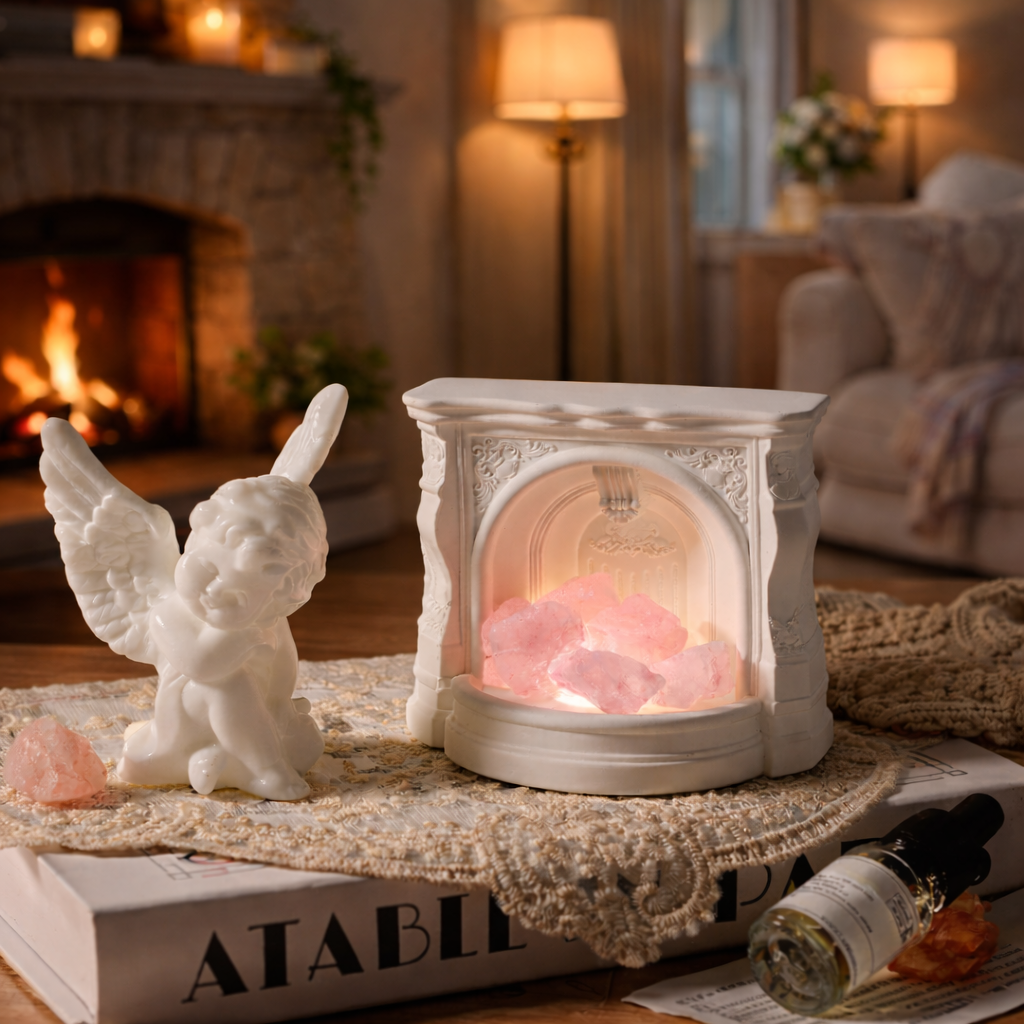 Angel fireplace diffuser stone