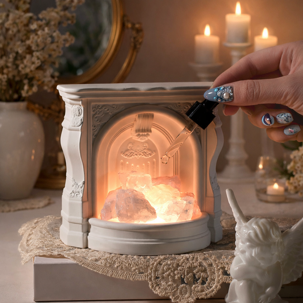 Angel fireplace diffuser stone